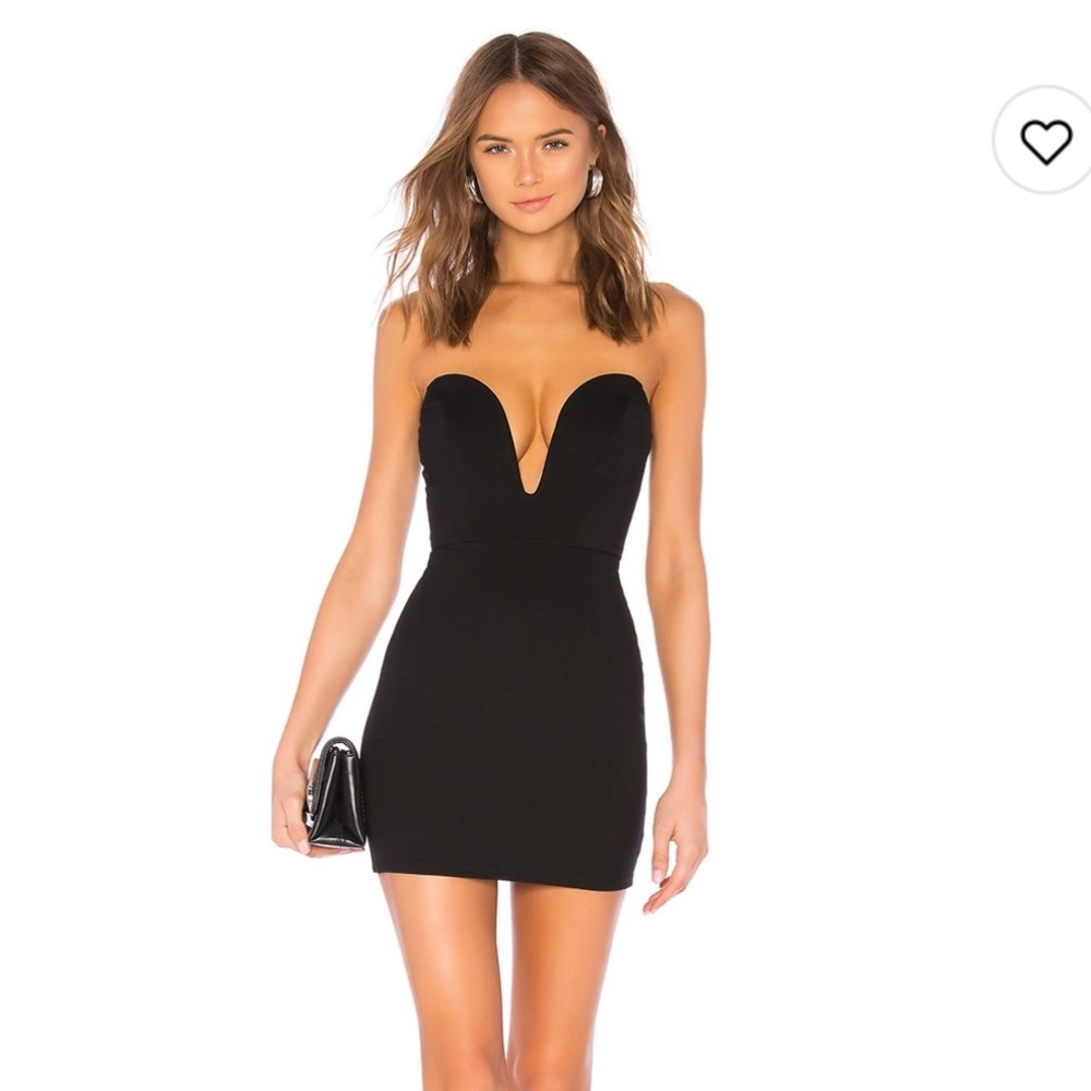 Strapless Sweetheart Plunge Black Mini Dress, Perfect Little Black Dress